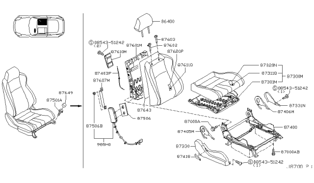 2007 Nissan 350Z Front Seat Diagram 22