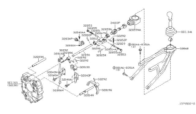 2003 Nissan 350Z Transmission Shift Control Diagram 1