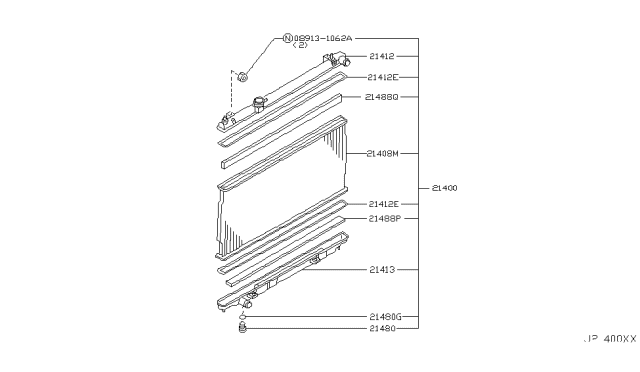 2006 Nissan 350Z Tank-Radiator,Lower Diagram for 21413-CD010