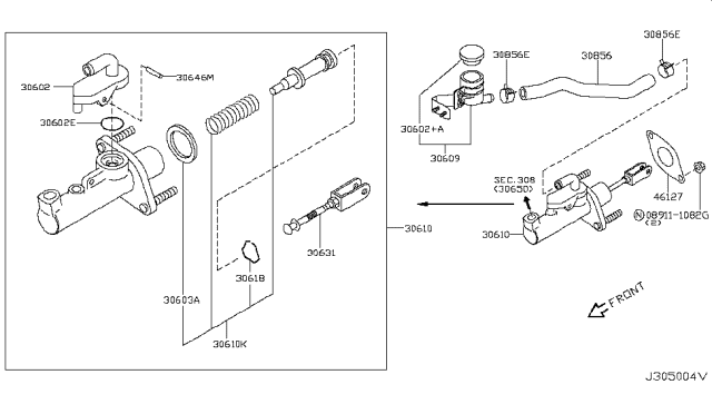 2006 Nissan 350Z Clutch Master Cylinder Diagram 2