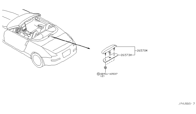 2006 Nissan 350Z Packing-Stop Lamp Diagram for 26593-CE400