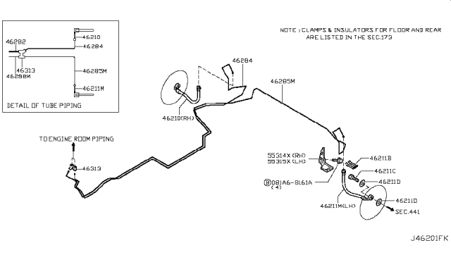 2006 Nissan 350Z Brake Piping & Control Diagram 8