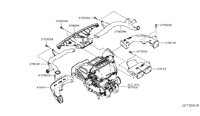 2012 Nissan Leaf Nozzle & Duct Diagram 1