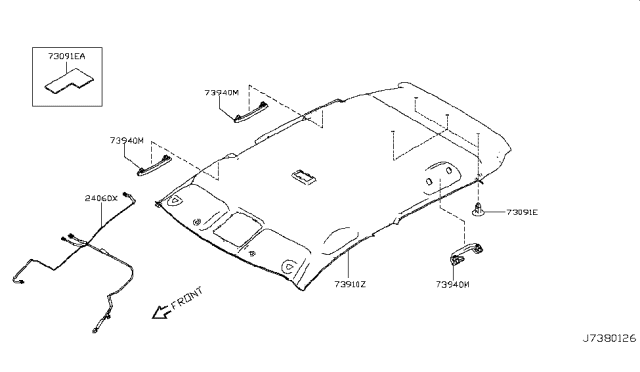 2012 Nissan Leaf Roof Trimming Diagram