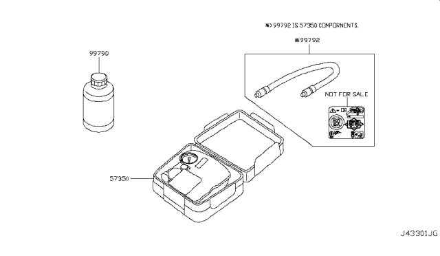 2011 Nissan Leaf Tire Seal Kit Diagram for 99790-3NC1D