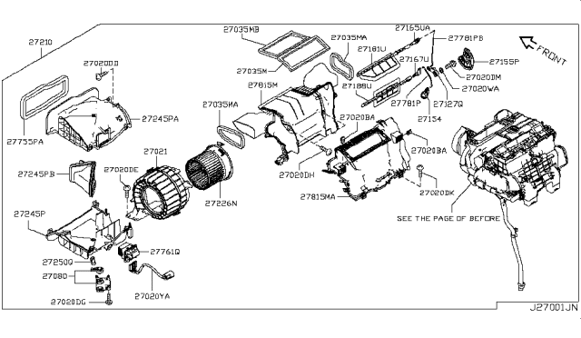 2012 Nissan Leaf Door-Air, #5 F/DEF Diagram for 27245-1FC0A