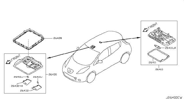 2011 Nissan Leaf Lamp Assembly Map Diagram for 26430-1LA2A