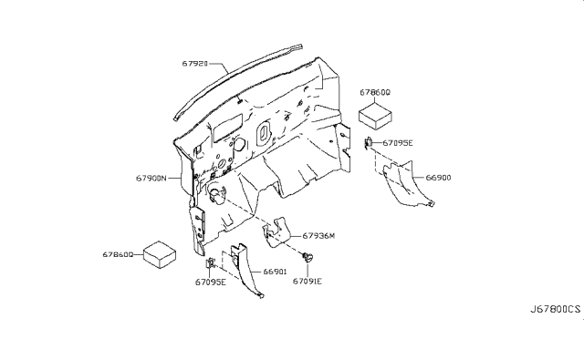 2011 Nissan Leaf Cover-Steering Column Diagram for 67936-3NA0A