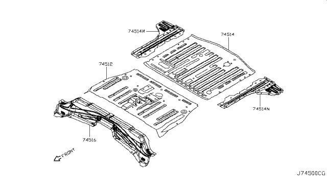 2012 Nissan Leaf Floor Panel (Rear) Diagram