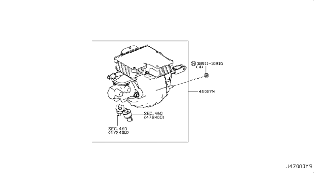 2012 Nissan Leaf Control Assembly-Brake Diagram for 46007-3NA1A