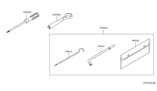 2011 Nissan Leaf Tool Kit & Maintenance Manual Diagram