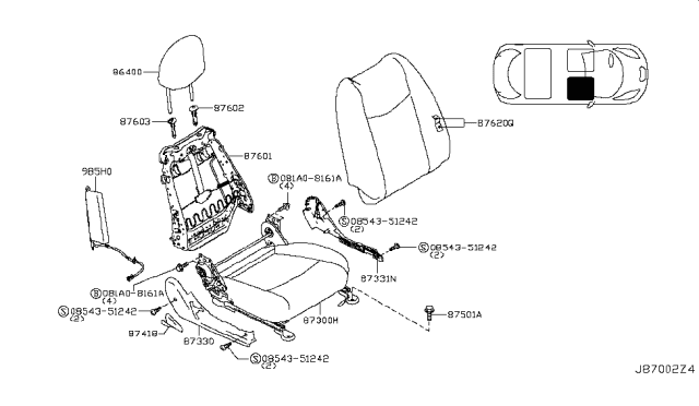 2011 Nissan Leaf Front Seat Diagram 2