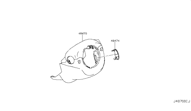 2012 Nissan Leaf Cover-Steering Lock Diagram for 48474-3NA0A