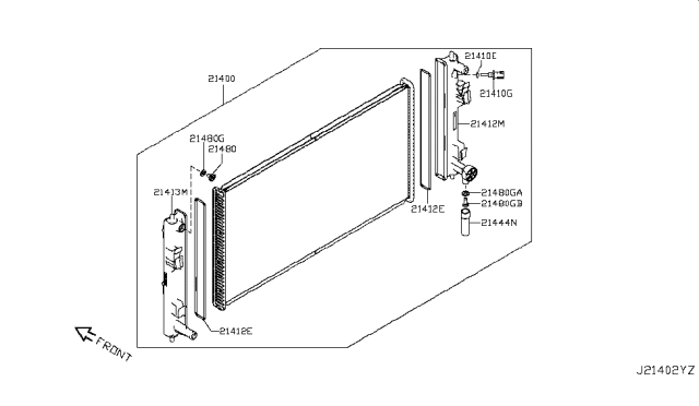 2012 Nissan Leaf Seal-Packing Radiator Diagram for 21414-3NA0A