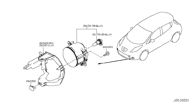 2012 Nissan Leaf Fog,Daytime Running & Driving Lamp Diagram