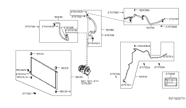 2016 Nissan Murano Condenser,Liquid Tank & Piping Diagram