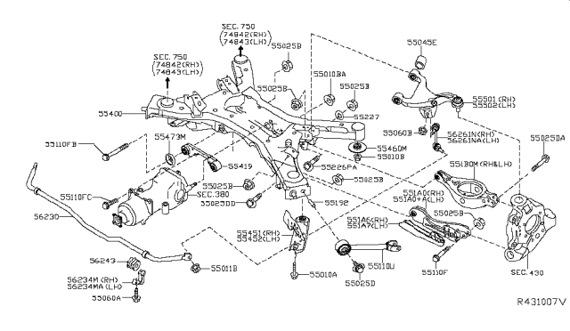 2016 Nissan Murano Hybrid Rear Suspension Diagram 1