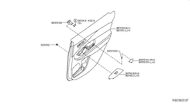 2017 Nissan Murano Rear Door Trimming Diagram