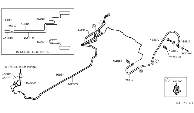 2017 Nissan Murano Brake Piping & Control Diagram 1