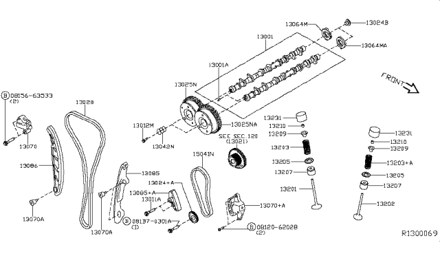 2016 Nissan Murano Camshaft & Valve Mechanism Diagram 1