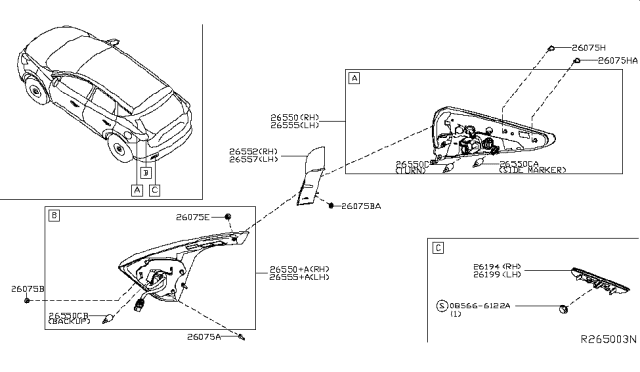 2017 Nissan Murano Rear Combination Lamp Diagram