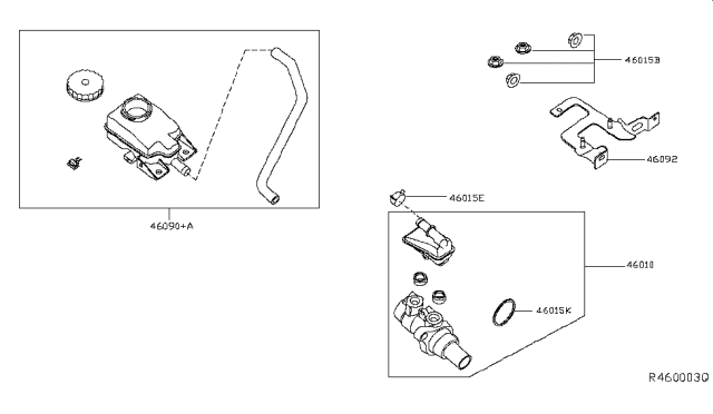 2017 Nissan Murano Cylinder Brake Master Diagram for 46010-5AF0A