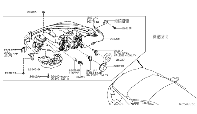 2017 Nissan Murano Headlamp Diagram