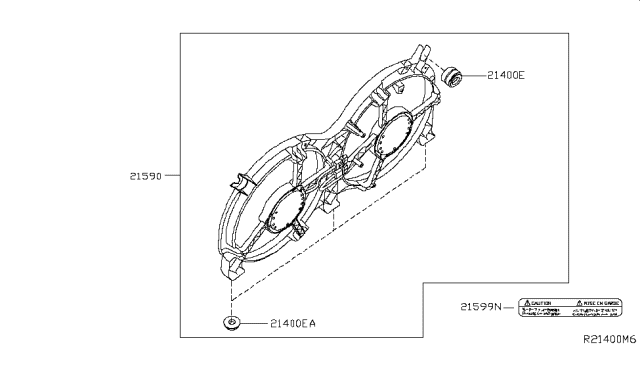 2016 Nissan Murano Motor & Fan Assy-W/Shroud Diagram for 21481-5AF1A