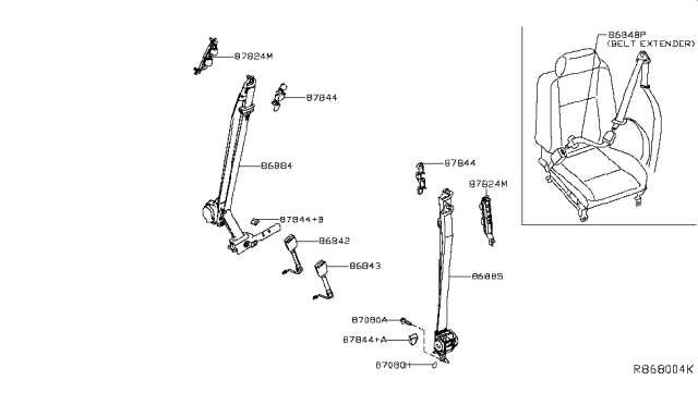 2016 Nissan Murano Front Seat Belt Diagram