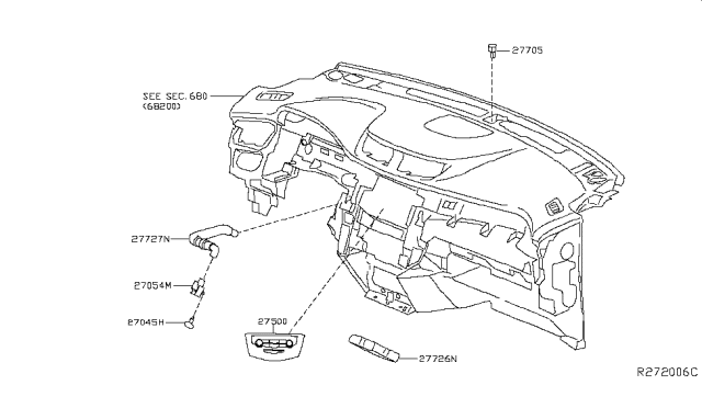 2016 Nissan Murano Amplifier-Control,Air Conditioner Diagram for 27760-5AA1A