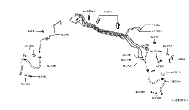 2016 Nissan Murano Tube Assy-Brake,Front LH Diagram for 46242-5AF0A