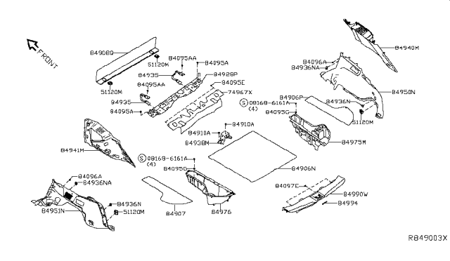 2016 Nissan Murano Trunk & Luggage Room Trimming Diagram