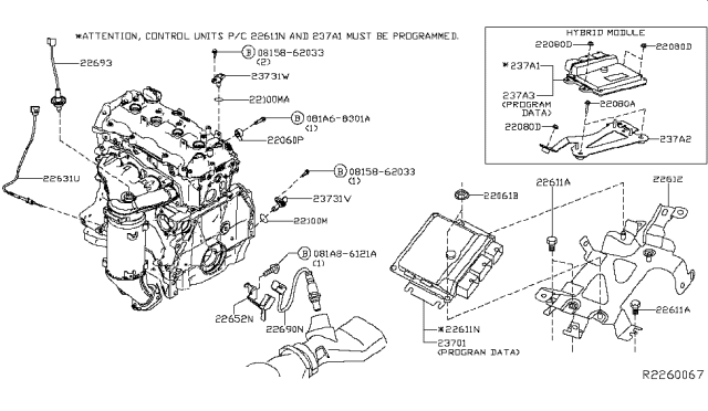 2017 Nissan Murano Oxygen Sensor Bracket Diagram for 22650-3TA0B