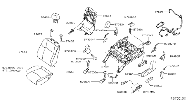 2017 Nissan Murano Front Seat Diagram 1