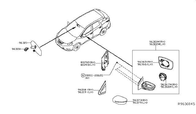 2016 Nissan Murano Rear View Mirror Diagram