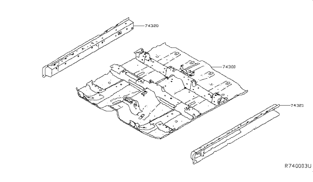 2016 Nissan Murano Floor Assy-Front Diagram for 74300-5AF0A