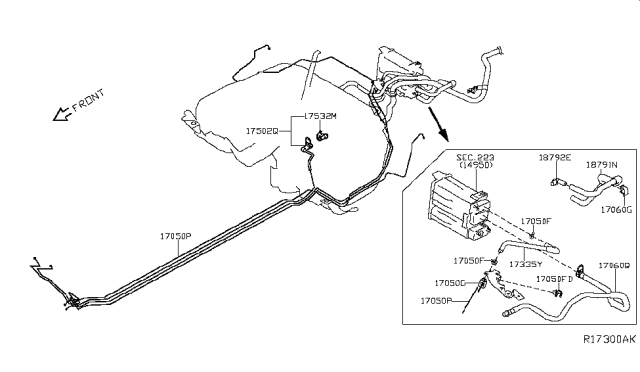 2016 Nissan Murano Tube Assembly Fuel Feed Diagram for 17502-5AF2A