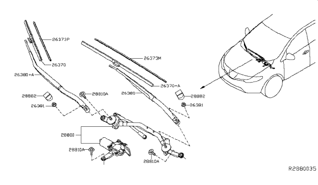 2017 Nissan Murano Windshield Wiper Diagram