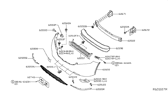 2016 Nissan Murano Front Bumper Diagram