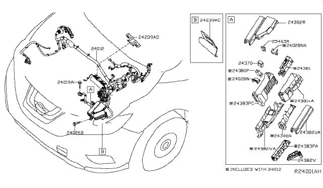 2017 Nissan Murano Holder Assy-Fusible Link Diagram for 24380-3JV0A