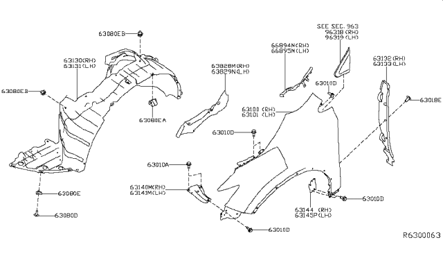 2017 Nissan Murano Front Fender & Fitting Diagram 2