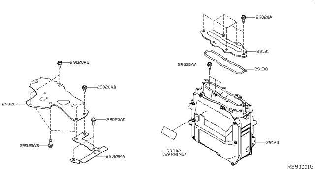 2016 Nissan Murano Inverter Complete-Power Head Diagram for 291A0-5AF4B