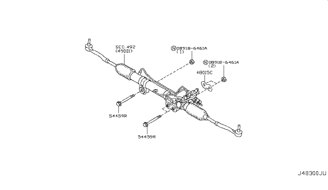 2018 Nissan Armada Steering Gear Mounting Diagram