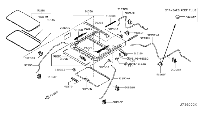 2018 Nissan Armada Knob-FINISHER,S Diagram for 91275-CG010