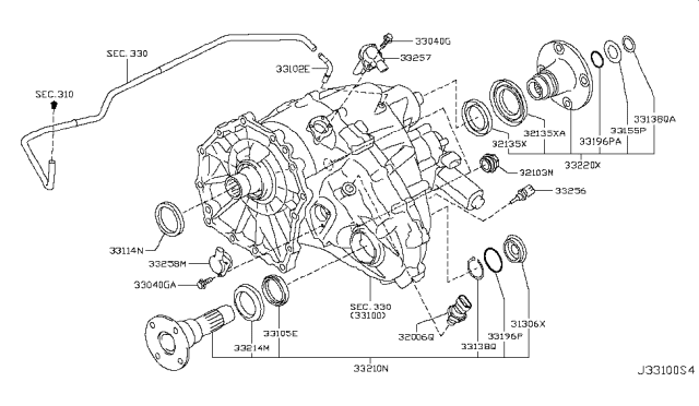 2019 Nissan Armada FLANGE Assembly - Companion Diagram for 33220-1LA0A