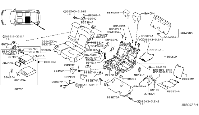 2018 Nissan Armada Rear Seat Diagram 4