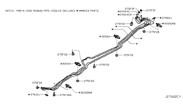 2018 Nissan Armada Bracket - Pipe Diagram for 92553-1LA1A