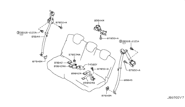 2019 Nissan Armada Bolt Diagram for 87857-9Y00B