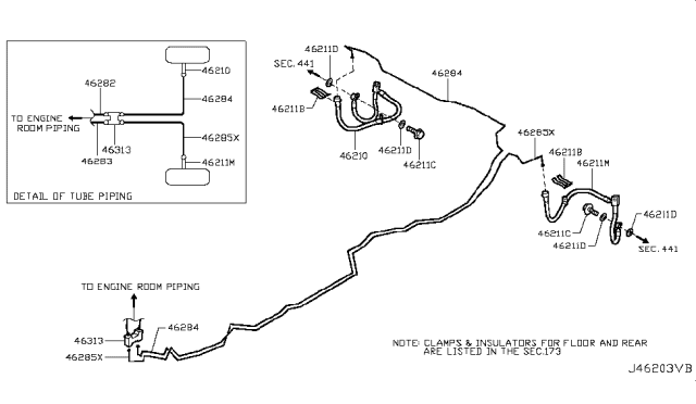 Hose Assy-Brake,Rear Diagram for 46211-1LA3B