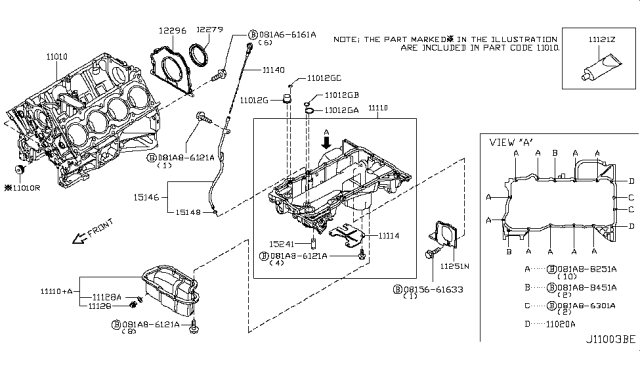 2019 Nissan Armada Pan Assy-Oil Diagram for 11110-EZ30B